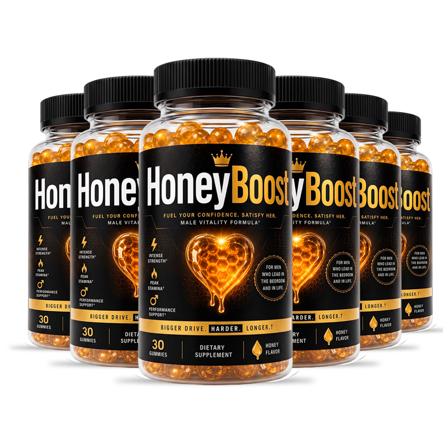 HoneyBoost male vitality gummy bottles
